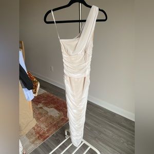 Party Beige One Shoulder Dress Size S